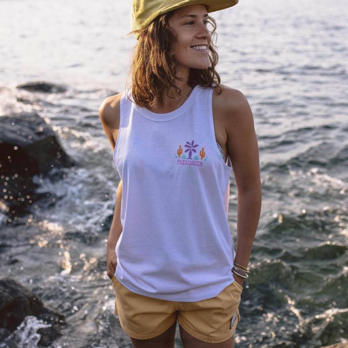 Passenger Frauen Kaktus-Weste aus recycelter Baumwolle, weiß 0BP21008 woclothing Weiß