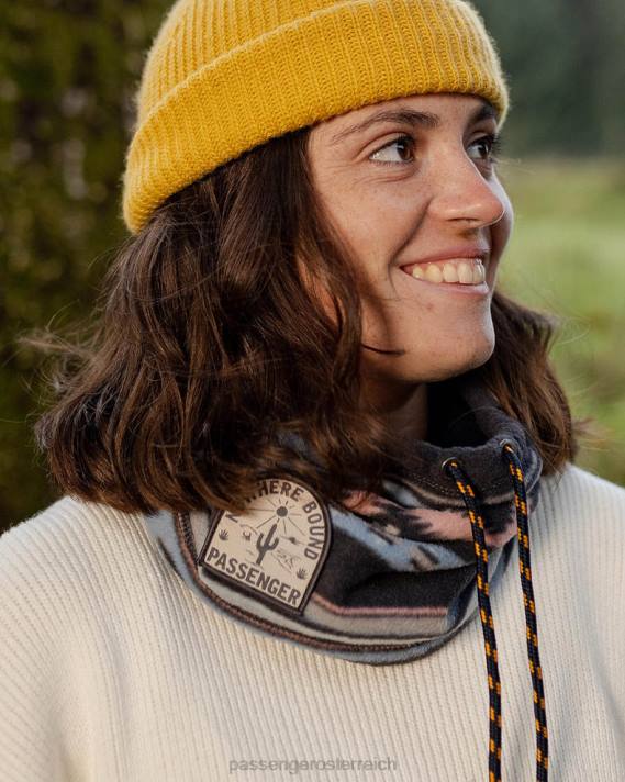 Passenger Frauen Tor-Snood aus recyceltem Polarfleece, tiefes Marineblau, Vintage-Geo 0BP21044 WoKopfbedeckung Marine