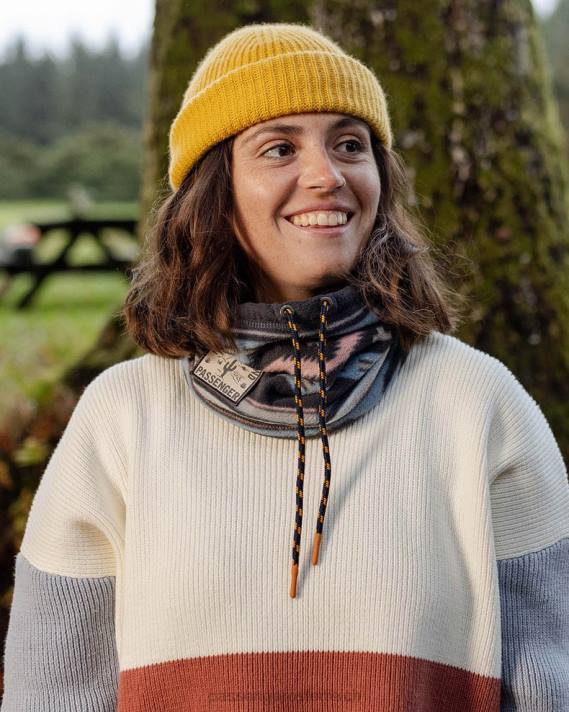 Passenger Frauen Tor-Snood aus recyceltem Polarfleece, tiefes Marineblau, Vintage-Geo 0BP21044 WoKopfbedeckung Marine