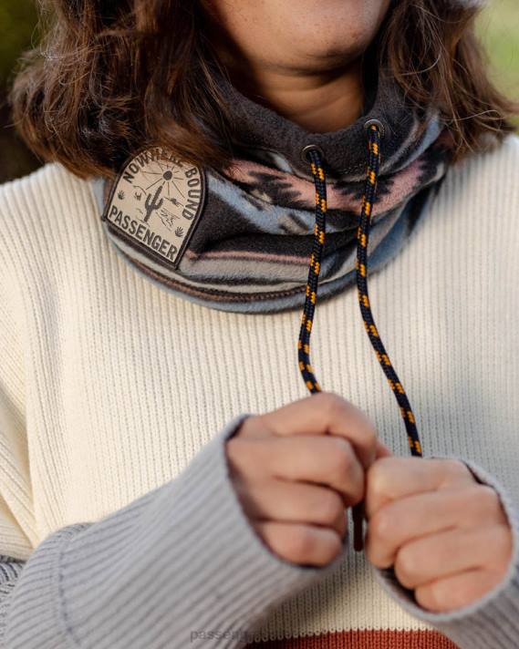 Passenger Frauen Tor-Snood aus recyceltem Polarfleece, tiefes Marineblau, Vintage-Geo 0BP21044 WoKopfbedeckung Marine