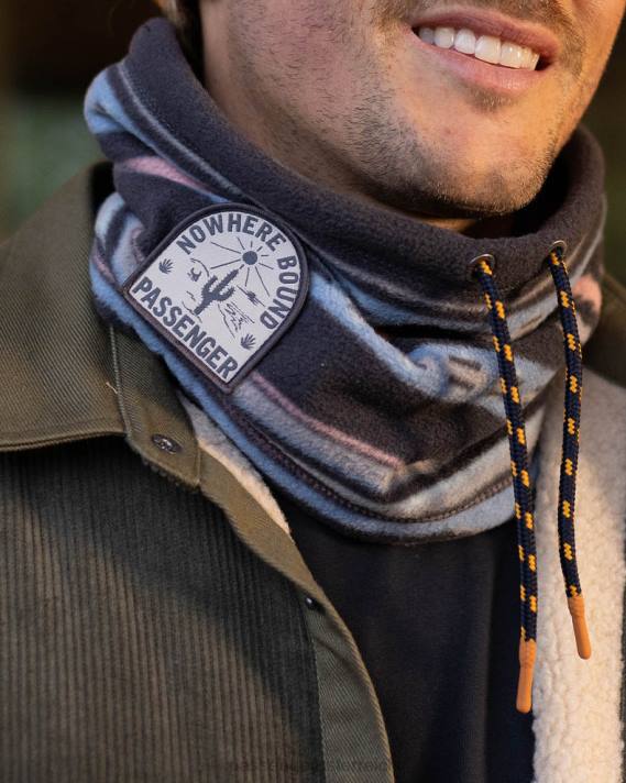 Passenger Frauen Tor-Snood aus recyceltem Polarfleece, tiefes Marineblau, Vintage-Geo 0BP21044 WoKopfbedeckung Marine