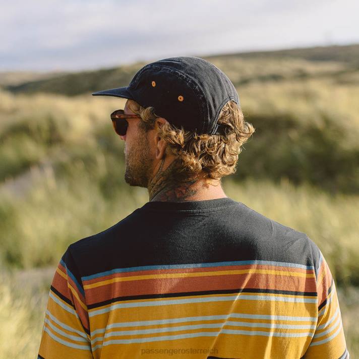 Passenger Frauen 5-Panel-Kappe aus recycelter Fixie-Baumwolle in verblasstem Schwarz 0BP21063 WoKopfbedeckung Schwarz