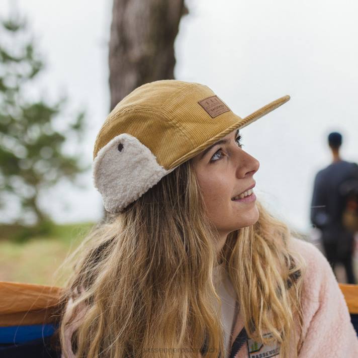 Passenger Frauen Cord-Tagesmütze mit Sherpa-Futter, sandbraun 0BP21079 WoKopfbedeckung braun