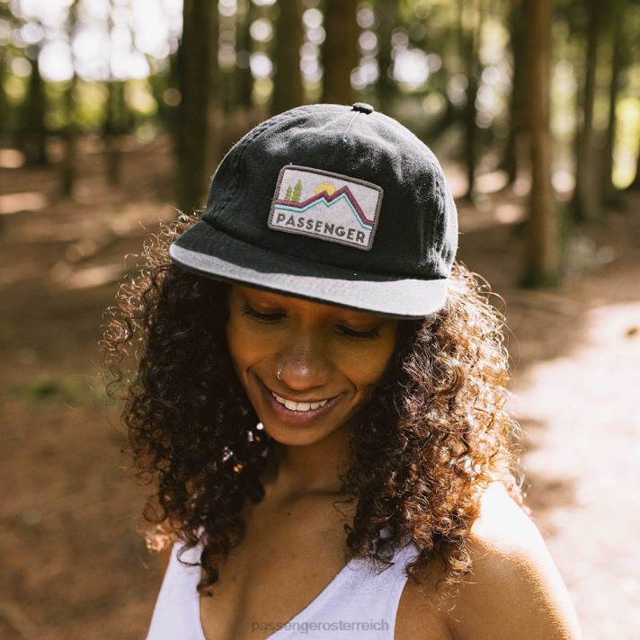 Passenger Frauen Fluke 5-Panel-Kappe aus recycelter Baumwolle in verblasstem Schwarz 0BP21068 WoKopfbedeckung Schwarz