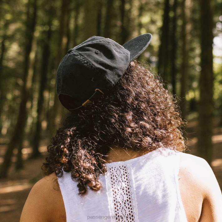Passenger Frauen Fluke 5-Panel-Kappe aus recycelter Baumwolle in verblasstem Schwarz 0BP21068 WoKopfbedeckung Schwarz