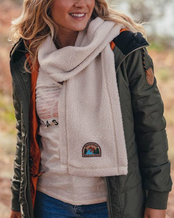 Passenger Frauen Kuscheliger Schal aus recyceltem Sherpa-Fleece, Birke 0BP21086 WoKopfbedeckung Birke