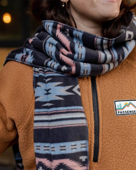 Passenger Frauen Lagerfeuer-Schal aus recyceltem Polarfleece, tiefes Marineblau, Vintage-Geo 0BP21092 WoKopfbedeckung Marine