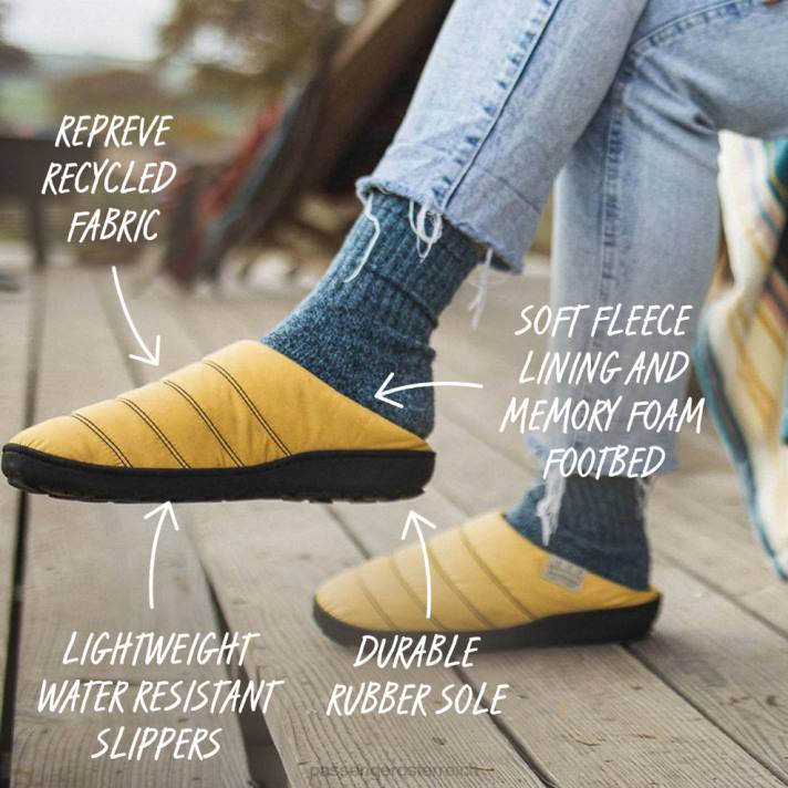 Passenger Frauen Sohle recycelter Slipper ockergelb 0BP21102 wofootwear Gelb