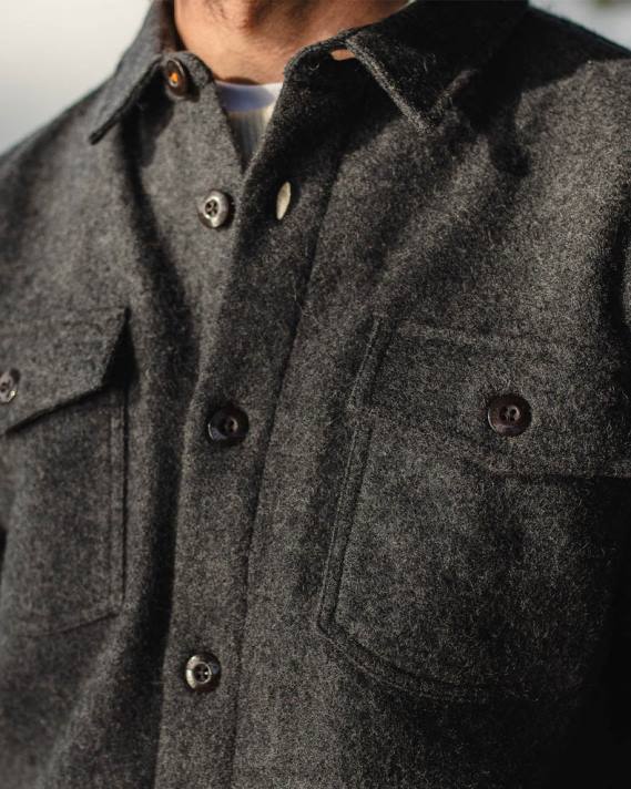 Passenger Männer Barren Overshirt grau meliert 0BP2253 Kleidung grau