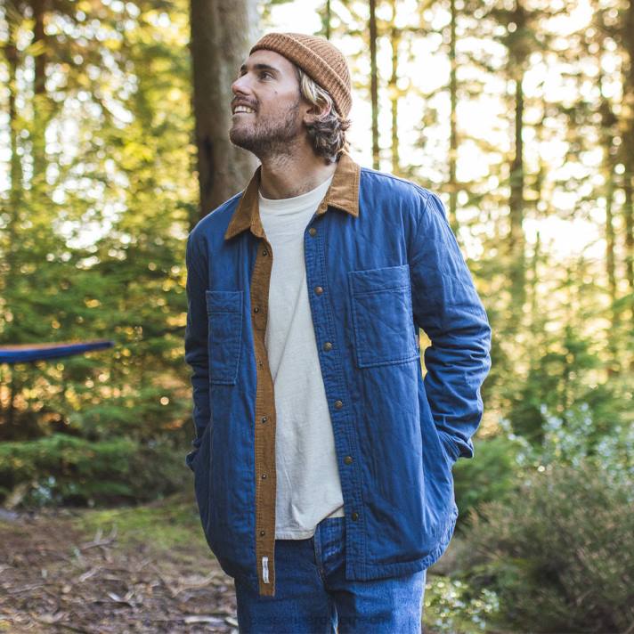 Passenger Männer Farn-Stepp-Overshirt in Fähnrichblau 0BP2193 Kleidung Blau