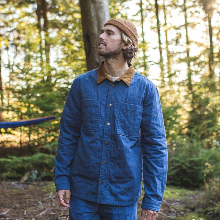 Passenger Männer Farn-Stepp-Overshirt in Fähnrichblau 0BP2193 Kleidung Blau