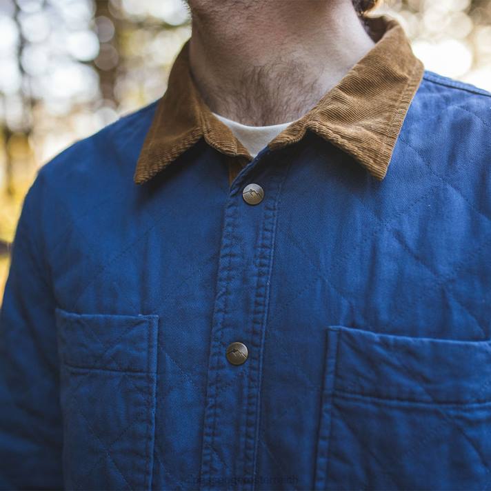 Passenger Männer Farn-Stepp-Overshirt in Fähnrichblau 0BP2193 Kleidung Blau