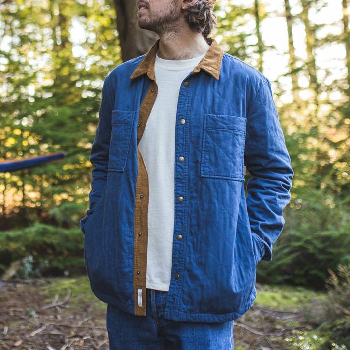 Passenger Männer Farn-Stepp-Overshirt in Fähnrichblau 0BP2193 Kleidung Blau