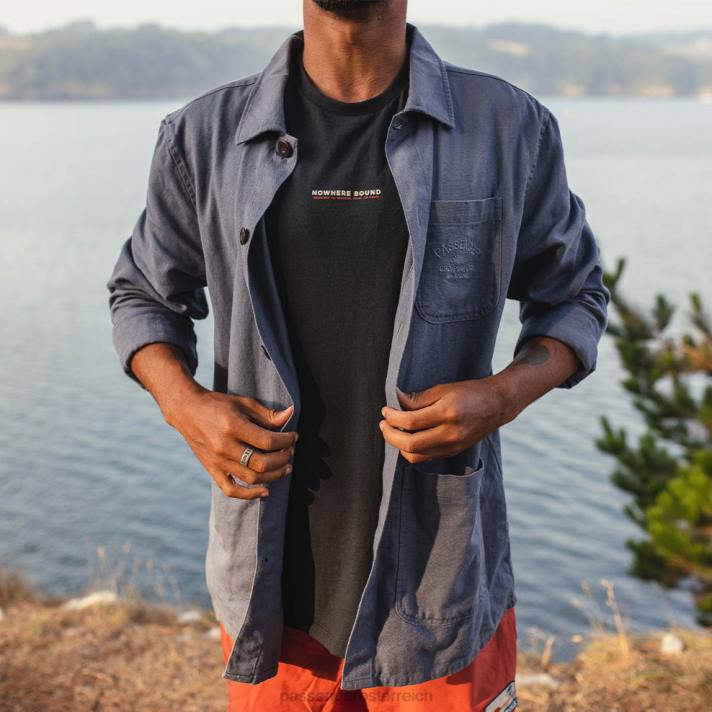 Passenger Männer Futterhanf-Overshirt in Steinblau 0BP2259 Kleidung Blau