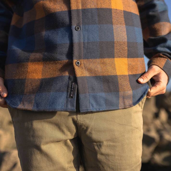 Passenger Männer Overshirt aus gebürsteter Baumwolle in Marineblau/Blau/Gummi 0BP2256 Kleidung Blau