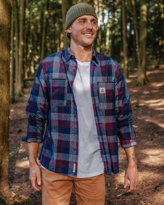 Passenger Männer Backcountry Cord-Karohemd in sattem Marineblau 0BP2250 Kleidung Marine