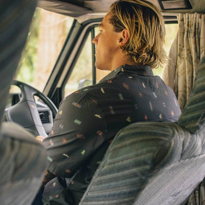 Passenger Männer Chill-Kurzarmshirt aus Bio-Baumwolle in Black Eclipse 0BP2267 Kleidung Schwarz