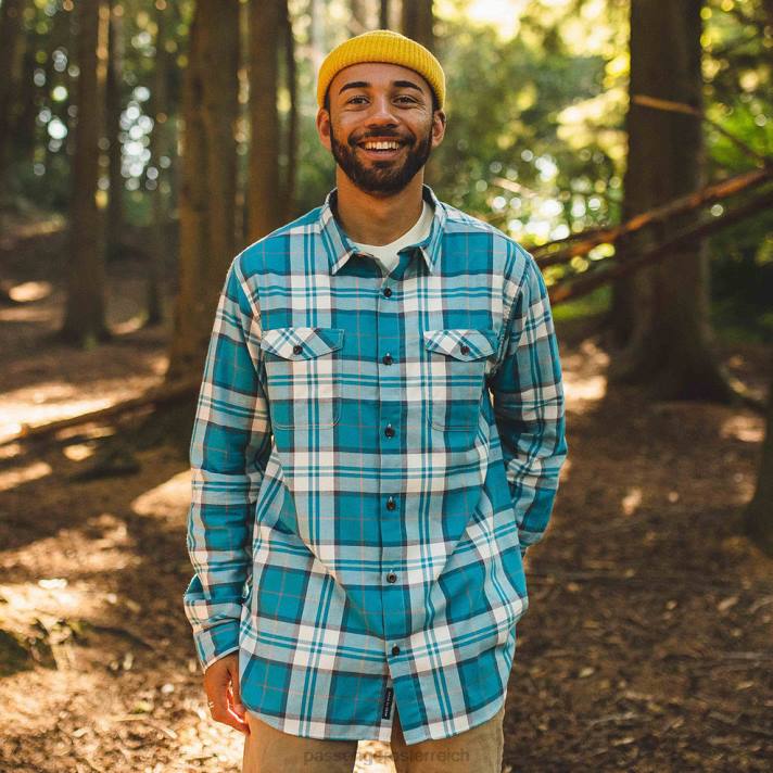 Passenger Männer Falls Bio-Baumwollhemd mit Birkenkaromuster 0BP2273 Kleidung Birke