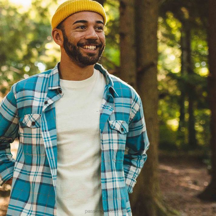 Passenger Männer Falls Bio-Baumwollhemd mit Birkenkaromuster 0BP2273 Kleidung Birke