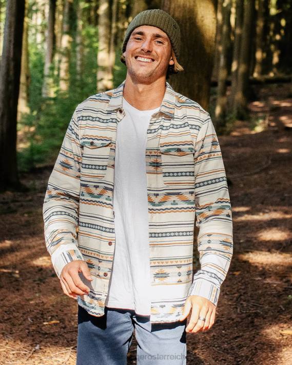 Passenger Männer Kabinen-Jacquard-Bio-Baumwollhemd, Birke 0BP2249 Kleidung Birke