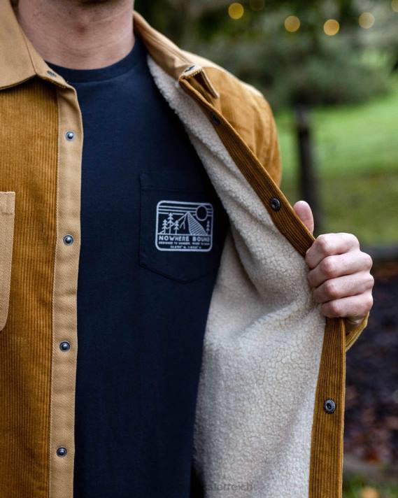 Passenger Männer Kodiak-Sherpa-gefüttertes Cordhemd goldbraun 0BP2169 Kleidung braun