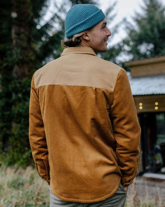 Passenger Männer Kodiak-Sherpa-gefüttertes Cordhemd goldbraun 0BP2169 Kleidung braun