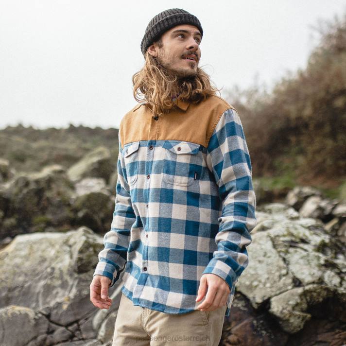 Passenger Männer Suchen Sie ein Hemd in Weiß/Marineblau 0BP2272 Kleidung Marine