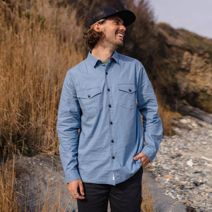 Passenger Männer Venture Hanfhemd Blue Shadow 0BP2260 Kleidung Blau