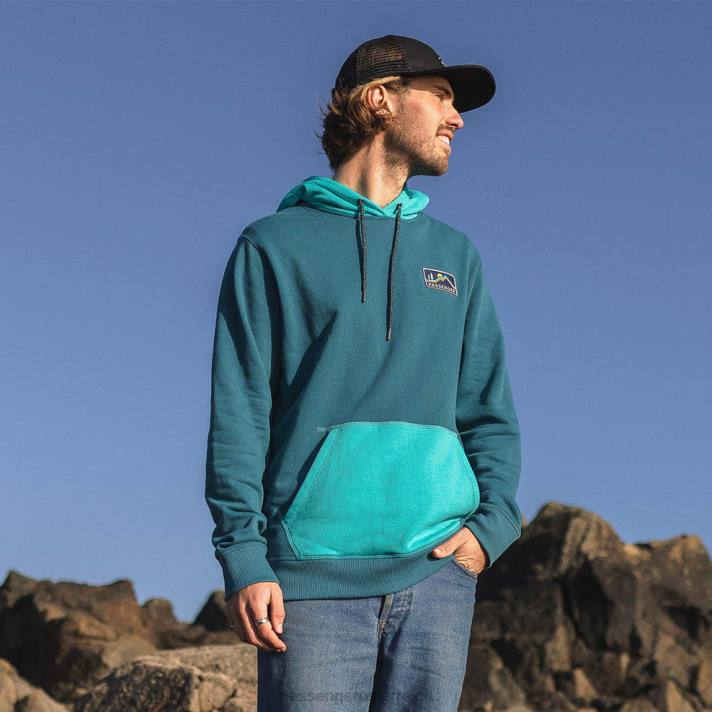 Passenger Männer Alpen-Kapuzenpullover, blaue Koralle 0BP2125 Kleidung Blau