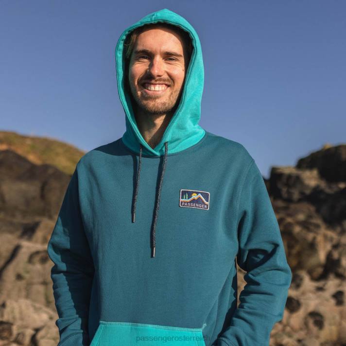 Passenger Männer Alpen-Kapuzenpullover, blaue Koralle 0BP2125 Kleidung Blau