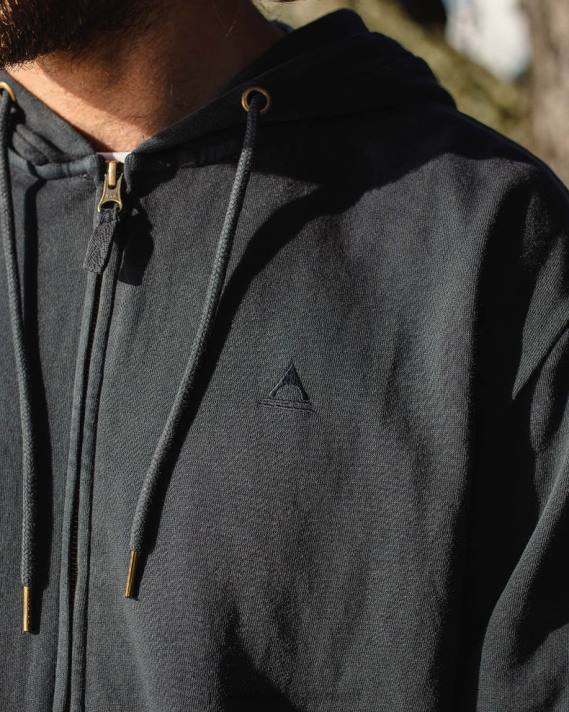 Passenger Männer Escape Kapuzenpullover mit durchgehendem Reißverschluss in Schwarz 0BP277 Kleidung Schwarz