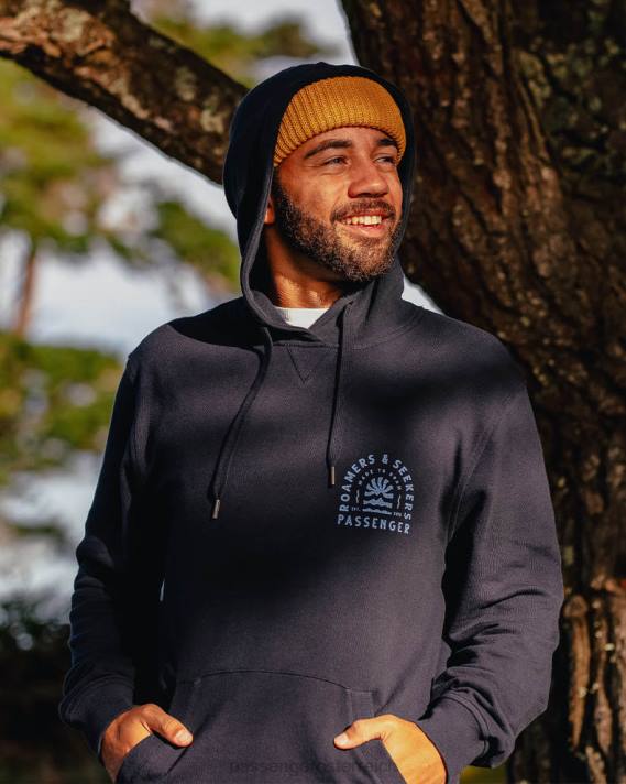 Passenger Männer Evenfall-Kapuzenpullover aus recycelter Baumwolle in tiefem Marineblau 0BP286 Kleidung Marine