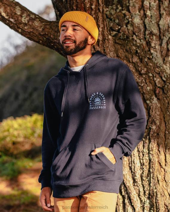 Passenger Männer Evenfall-Kapuzenpullover aus recycelter Baumwolle in tiefem Marineblau 0BP286 Kleidung Marine