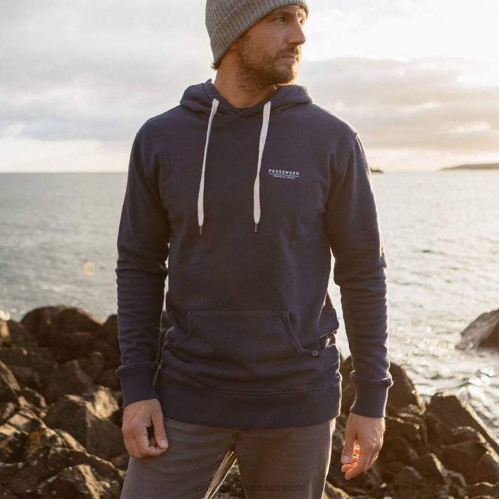 Passenger Männer Gifford recycelter Kapuzenpullover aus dunklem Denim 0BP2149 Kleidung Denim