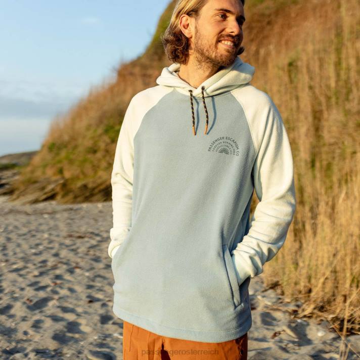 Passenger Männer Good Vibes Kapuzenpullover aus recyceltem Polarfleece, aus verblasstem Denim 0BP233 Kleidung Denim