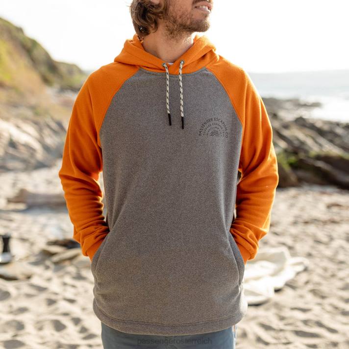 Passenger Männer Good Vibes Kapuzenpullover aus recyceltem Polarfleece in Graumeliert 0BP265 Kleidung grau