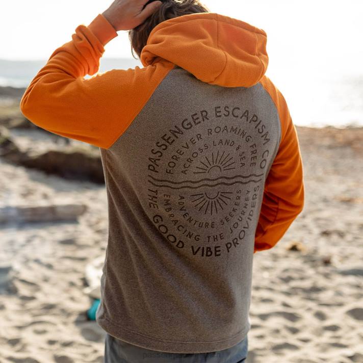 Passenger Männer Good Vibes Kapuzenpullover aus recyceltem Polarfleece in Graumeliert 0BP265 Kleidung grau