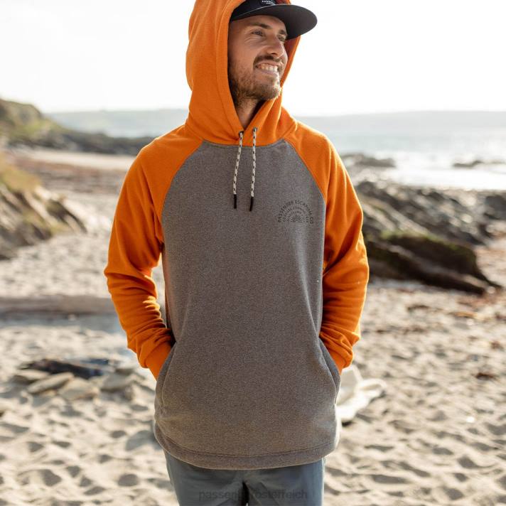 Passenger Männer Good Vibes Kapuzenpullover aus recyceltem Polarfleece in Graumeliert 0BP265 Kleidung grau