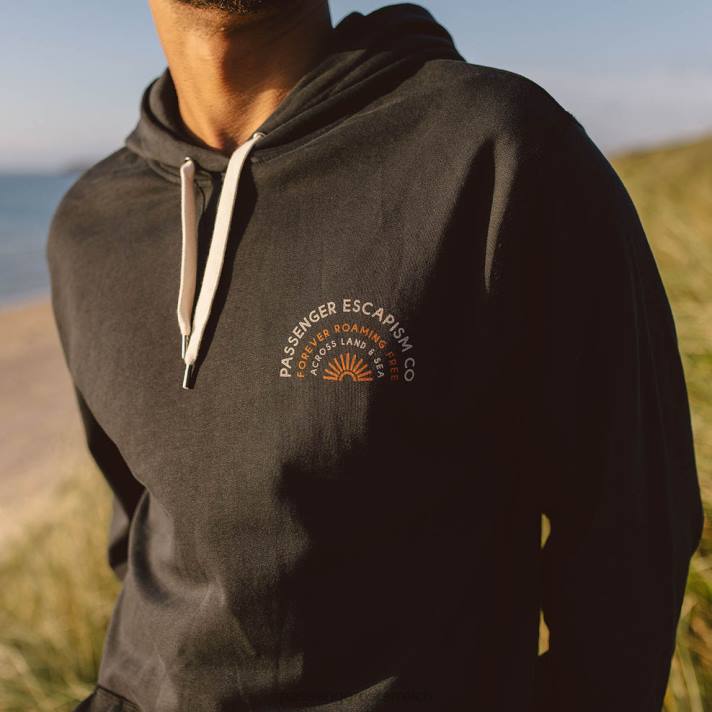 Passenger Männer Good Vibes Kapuzenpullover aus recycelter Baumwolle in Schwarz 0BP2144 Kleidung Schwarz