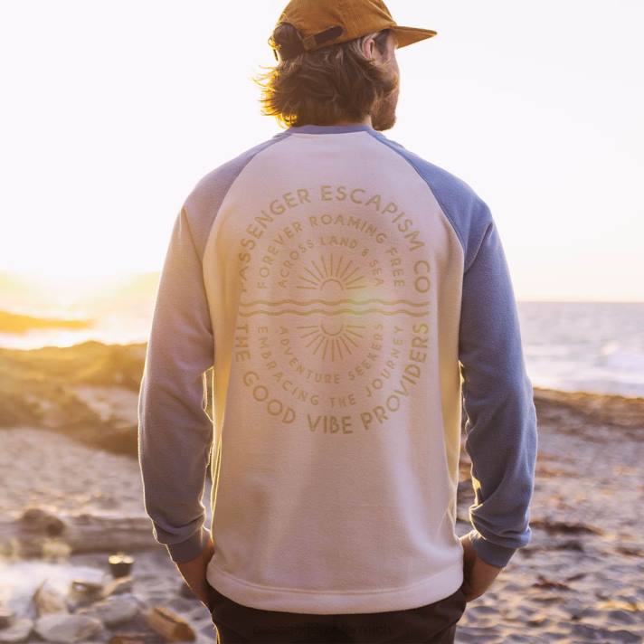 Passenger Männer Good Vibes Sweatshirt aus recyceltem Polarfleece Egret 0BP266 Kleidung Reiher