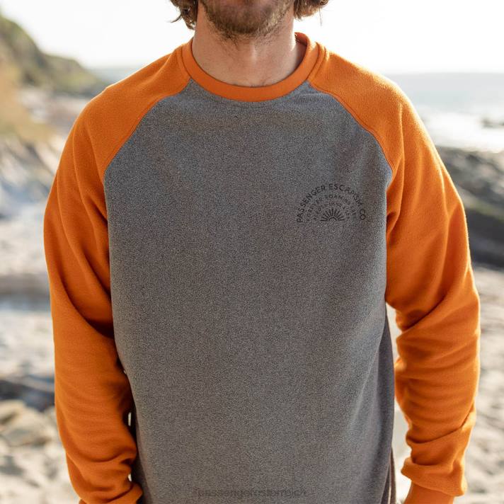 Passenger Männer Good Vibes Sweatshirt aus recyceltem Polarfleece in Graumeliert 0BP267 Kleidung grau
