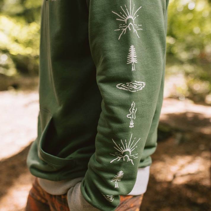 Passenger Männer Kapuzenpullover aus recycelter OSC-Baumwolle, dunkles Efeu 0BP2118 Kleidung Efeu