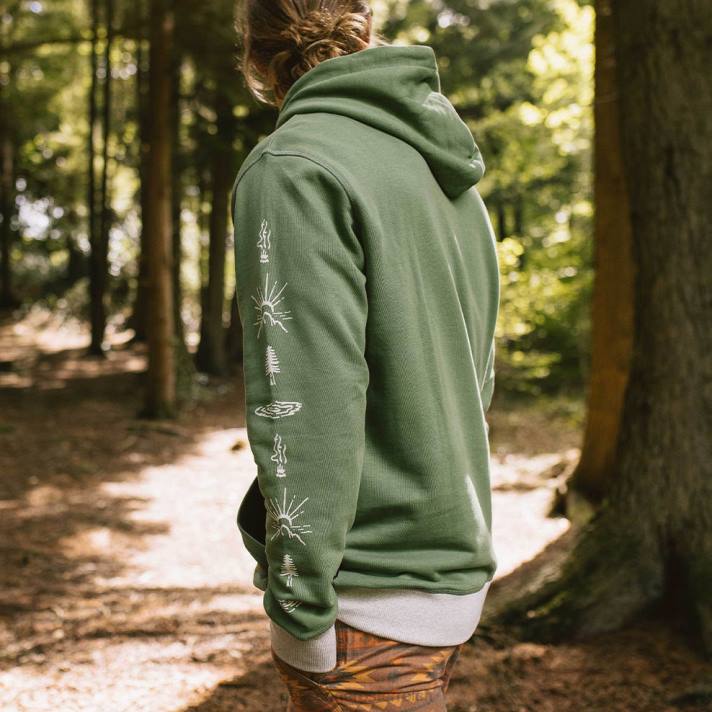 Passenger Männer Kapuzenpullover aus recycelter OSC-Baumwolle, dunkles Efeu 0BP2118 Kleidung Efeu