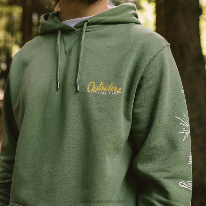 Passenger Männer Kapuzenpullover aus recycelter OSC-Baumwolle, dunkles Efeu 0BP2118 Kleidung Efeu