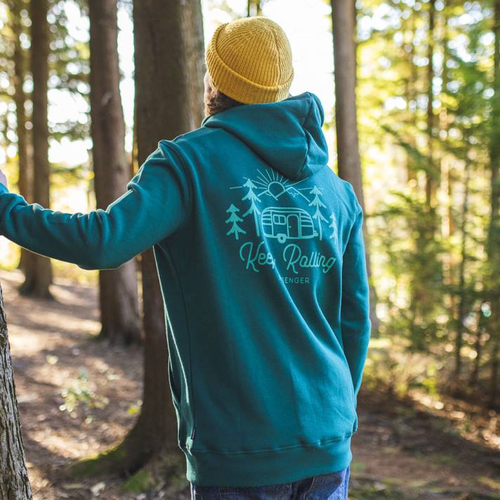 Passenger Männer Keep Rolling recycelter Kapuzenpullover in Sturmgrün 0BP2127 Kleidung Grün