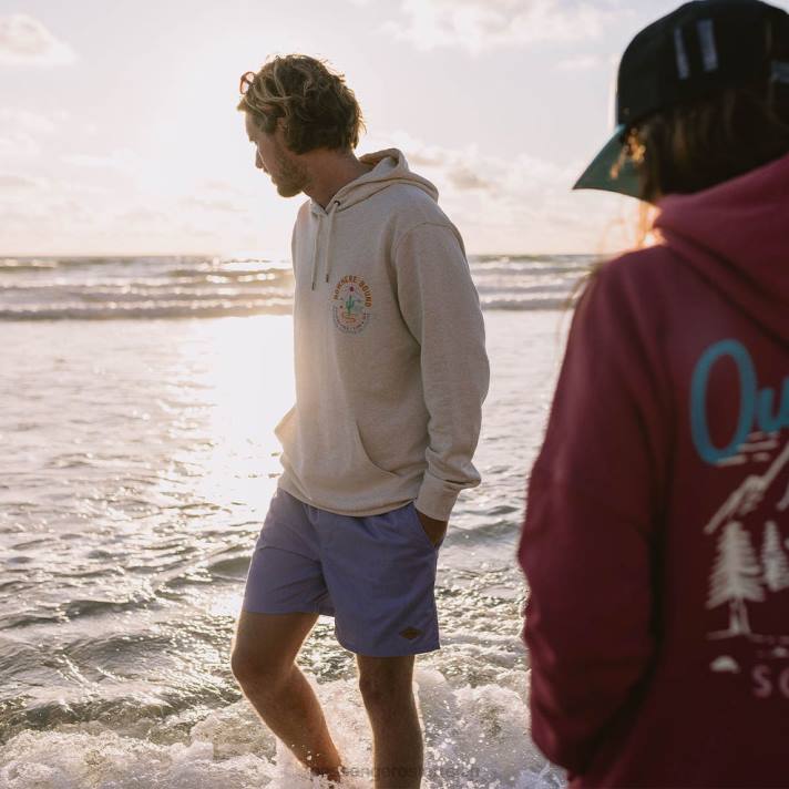 Passenger Männer Land & Sea Kapuzenpullover aus recycelter Baumwolle, milchig meliert 0BP2148 Kleidung Mergel