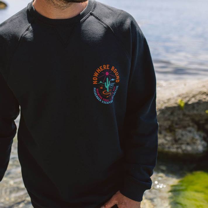 Passenger Männer Land & Sea-Sweatshirt aus recycelter Baumwolle in Schwarz 0BP2114 Kleidung Schwarz