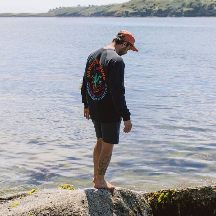 Passenger Männer Land & Sea-Sweatshirt aus recycelter Baumwolle in Schwarz 0BP2114 Kleidung Schwarz