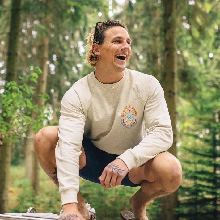 Passenger Männer Land & Sea-Sweatshirt aus recycelter Baumwolle, milchig meliert 0BP2113 Kleidung Mergel