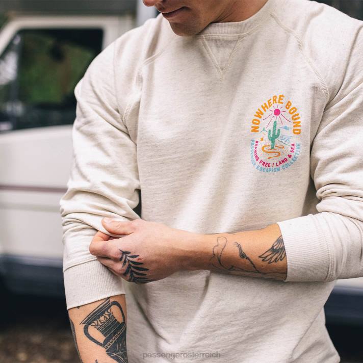 Passenger Männer Land & Sea-Sweatshirt aus recycelter Baumwolle, milchig meliert 0BP2113 Kleidung Mergel